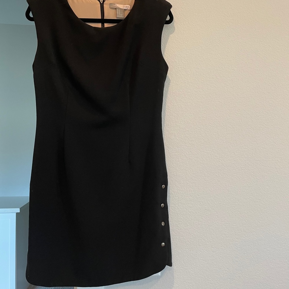 Black dress with buttons down the right side